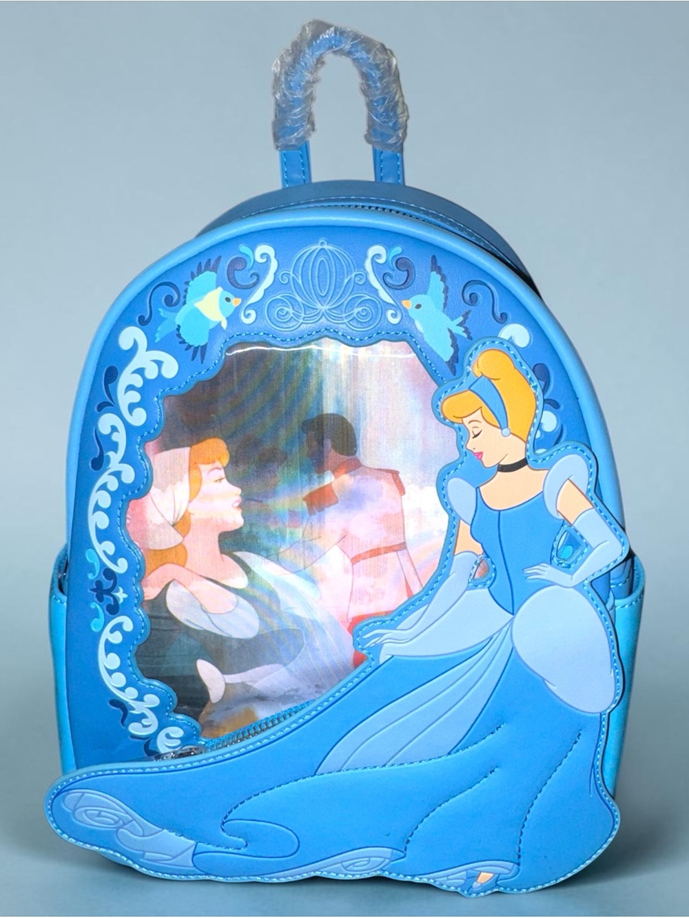 Loungefly Disney Bright Blue Cinderella Lenticular Mini Backpack